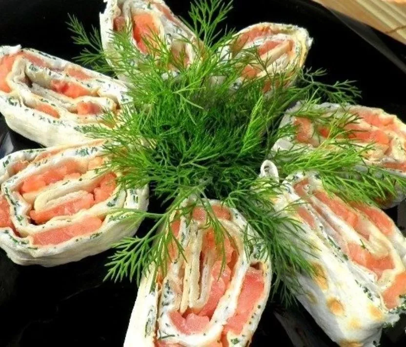 Lavash with salmon