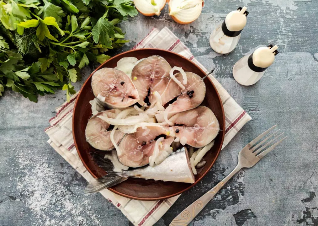 Marinated mackerel with onions