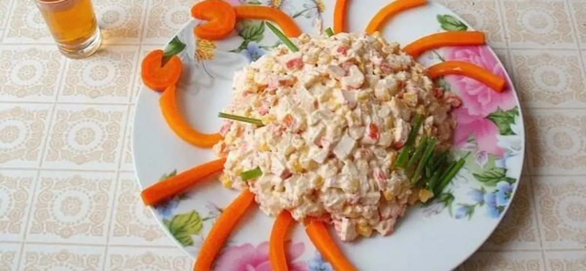 Simple crab stick salad