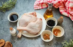 Prepare all the necessary ingredients for cooking duck.