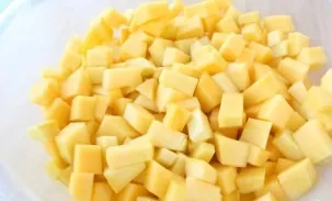 Peel the pumpkin, remove its seeds, cut into cubes. Weigh the crushed pumpkin to find out how many other ingredients are needed. In the r...