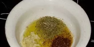 Cut the rabbit fillet into pieces and pour water, leave to stand for at least an hour. Then prepare the marinade. Peel the garlic, chop w...