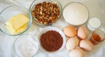 Prepare the ingredients necessary to make the cake. Remove the butter from the refrigerator in advance - it should become soft, and cut t...