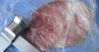 Rinse the meat, dry and remove the films and veins. A lean piece of pork is suitable, for example, a tenderloin or a shoulder blade. Cut ...