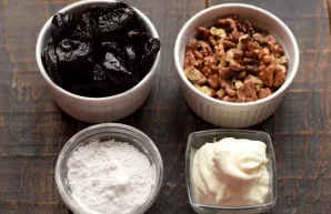 Prepare all the ingredients for making the dessert.