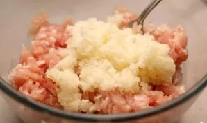 Mix the minced chicken with the chopped onion in a blender. If you have chicken instead of minced meat, grind it in a meat grinder or foo...