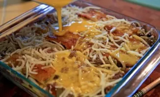 Bake lasagna in a preheated oven at 200C for 20 minutes. Allow to cool and serve. Enjoy your meal!