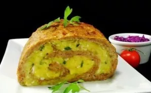 Lets pierce the wrapper in several places with a thin knitting needle. And bake for 60-70 minutes at a temperature of 200 degrees. About ...