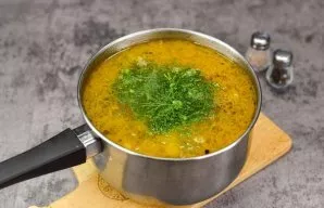 Wash the fresh dill and chop finely, add to the soup and bring to a boil.