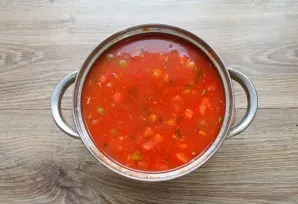 Transfer the cooked vegetables with chicken to the broth and bring to a boil. Sprinkle everything with pepper, add salt to taste and cook...