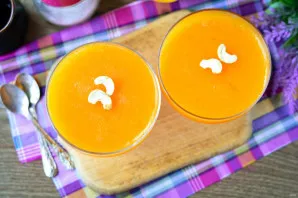 Pumpkin jelly with orange ready.