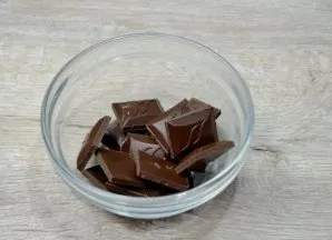 Break the chocolate into pieces, melt in the microwave.