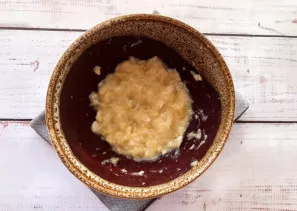 Take one banana and mash it with a fork.