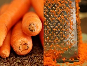 Wash the carrots and peel them. Grate on a fine or medium grater.