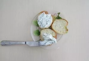 Now we finely chop the greens and mix with cottage cheese, add salt and spices to taste. Most often I add ground black pepper and a littl...