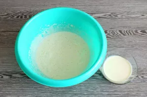 Add sour cream. Beat the mixture again.