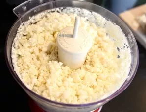 Chop until smooth, but while maintaining the structure of the cabbage.