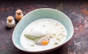 Add wheat flour and salt.