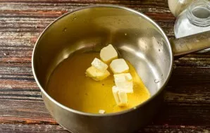 Put everything in a saucepan. Put butter right there.