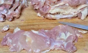 You should get longitudinal pieces of meat into which the filling will be wrapped.