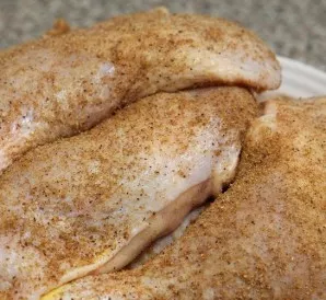 Rub all other quarters with salt and spices in the same way.