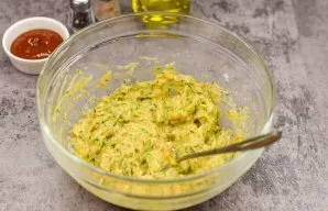 Mix all the ingredients thoroughly. Preheat oven to 180 degrees.