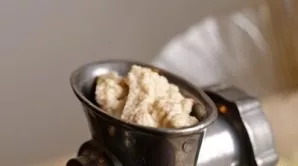 White bread soaked in milk or water, grind.