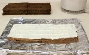 Cut off the crusts from the rye bread and cut into pieces, the thickness of the slice should be no more than 4-5 mm. Wrap the plate with ...