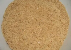 Put breadcrumbs in a bowl or on a cutting board.