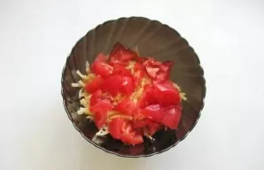 Wash and chop the tomatoes. Add to salads.