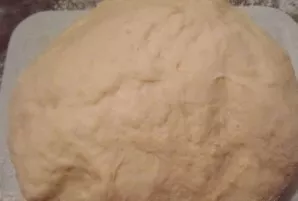 I pre-sift the flour, pour it into a bowl with liquid ingredients in parts, knead the dough and leave it for 60 minutes