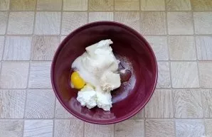 Add sugar and vanilla sugar.