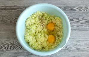 Beat eggs, add salt and pepper to taste. Mix it up.