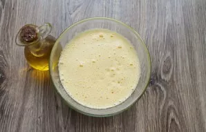 Add vegetable oil and mix everything.