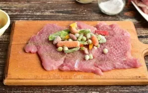 Put vegetables on top.