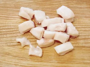 Cut the fat into small pieces.