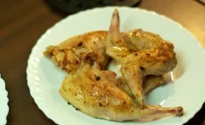 Place the baked pieces on a plate.