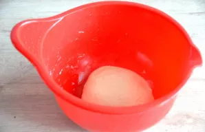 Knead the dough with your hands or with a mixer until the dough sticks to your hands. Cover with cling film or a napkin, let it ferment f...