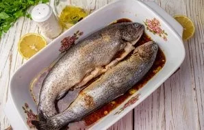 Put the prepared fish in a baking dish. Pour the prepared sauce. Send to marinate in the refrigerator for 30-60 minutes. During pickling,...