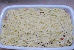 Sprinkle abundantly with grated cheese and place in an oven preheated to 200 degrees for 30-40 minutes.