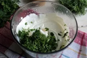 Add salt and herbs. You can also add garlic to taste.