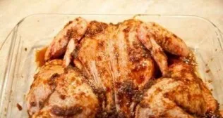 Put in a deep container and smear the chicken outside with marinade.