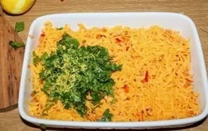 Add finely chopped parsley and lemon peel.