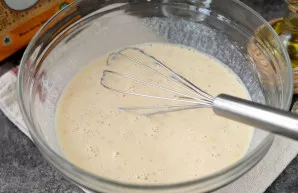 Beat the dough until smooth, leave for at least 20 minutes. Be sure to let the rice and chickpea flour swell.