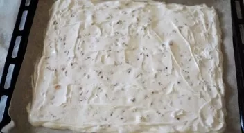 Spread moreng on a baking sheet lined with baking paper, a layer 7-10 mm thick. Bake moreng at a temperature of 170-180 degrees for 15-20...