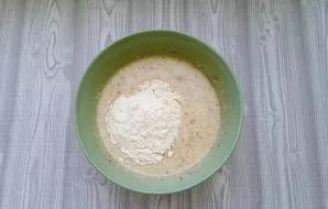 Pour flour into a bowl.