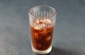 Fill 3/4 cup with cold coffee.