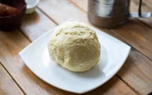 Knead the soft dough, it almost does not stick to the hands.