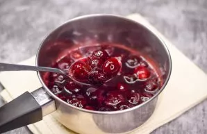 When the cherries are cooked and the sauce becomes thick, remove the pot from the heat, let the cherries cool slightly, and after that yo...