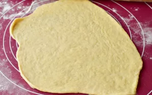 Roll out the dough in a thin layer.
